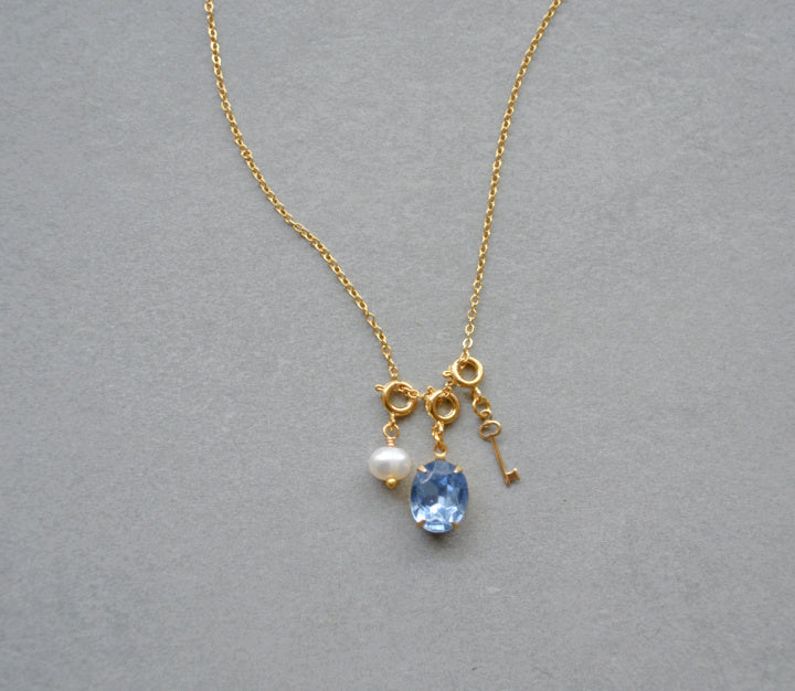 Blue Charm Necklace Gift Set