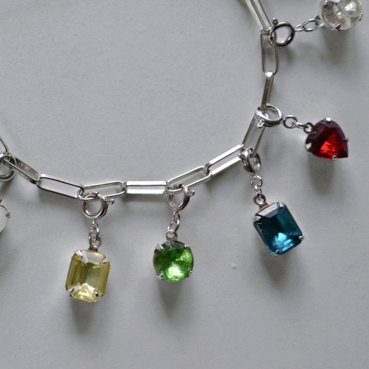 Red Heart Crystal Charm • Silver Halfable