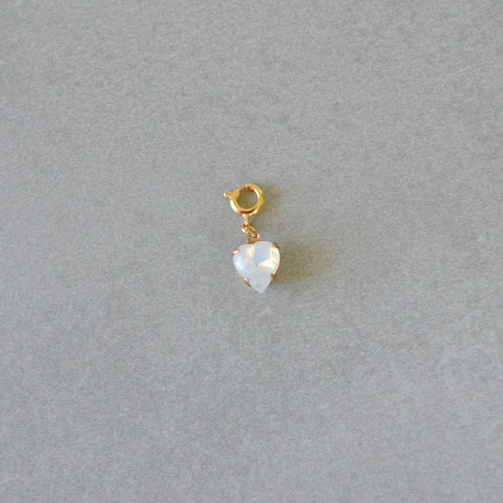 Moonstone Heart Crystal Charm • Halfable