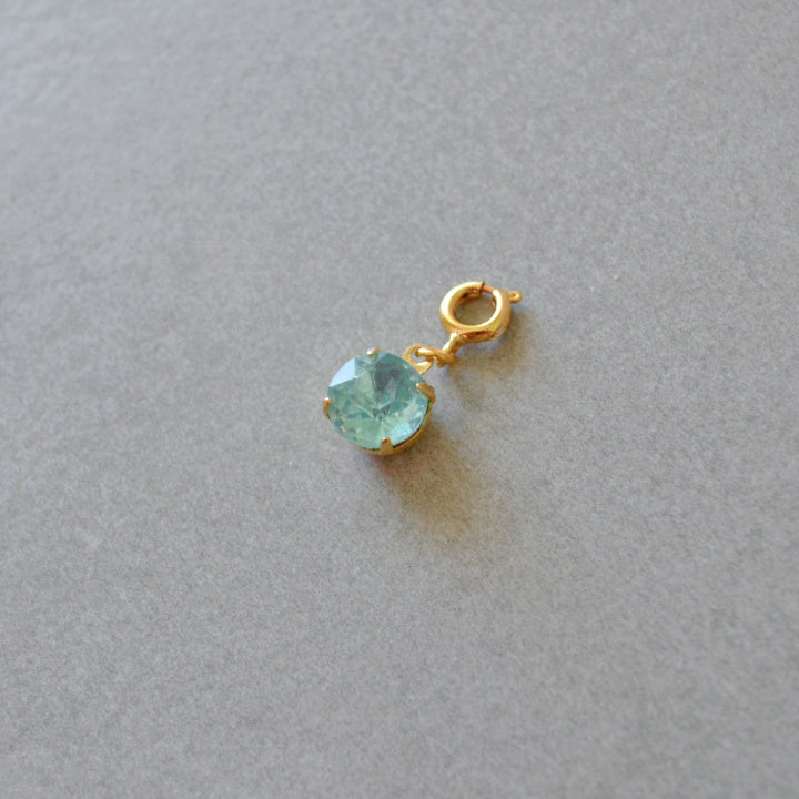 Bright Aqua Crystal Charm • Halfable