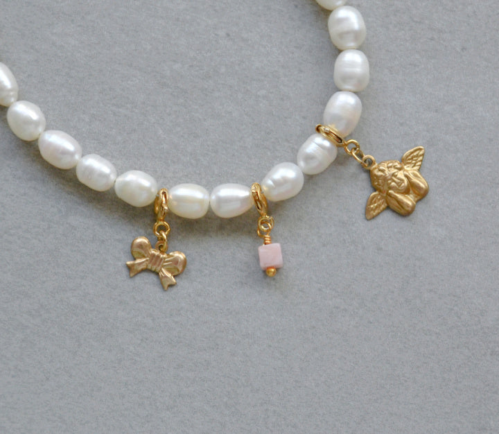 Pink Opal Charm • Halfable