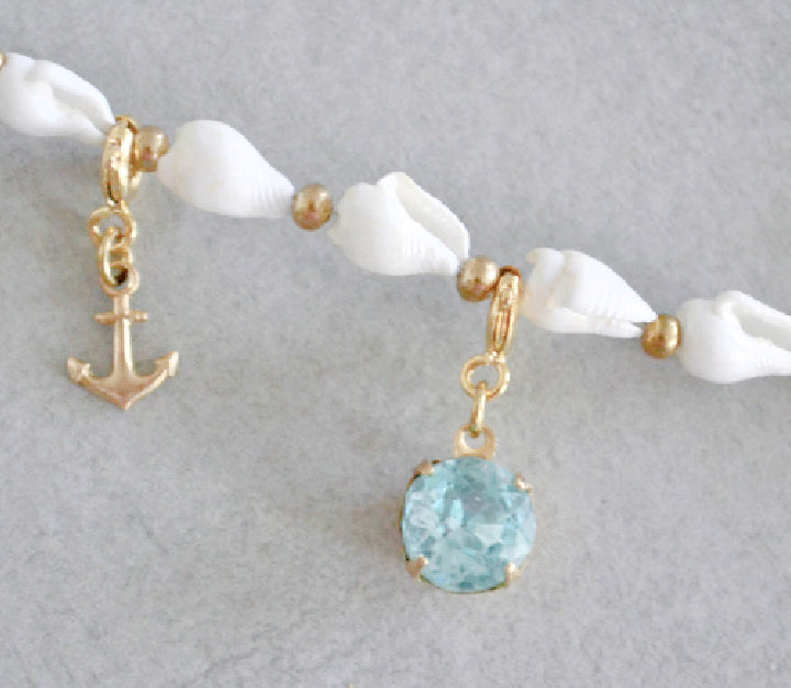 Bright Aqua Crystal Charm • Halfable