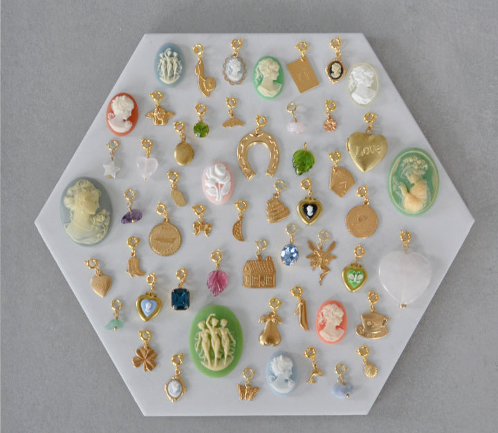 Pink Rose Cameo Charm • Halfable