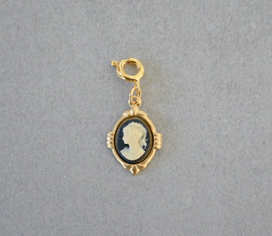 Small Black Cameo Charm • Halfable