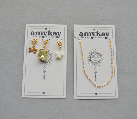 Yellow Charm Necklace Gift Set