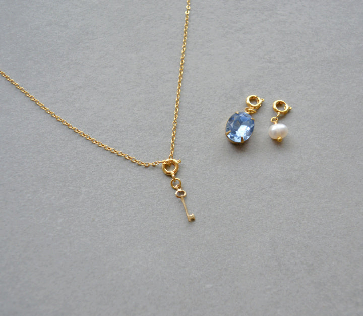 Blue Charm Necklace Gift Set