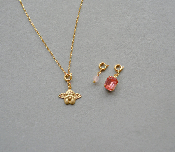 Pink Charm Necklace Gift Set