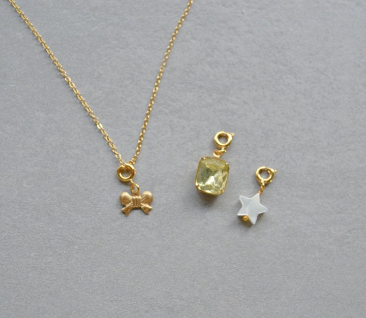 Yellow Charm Necklace Gift Set
