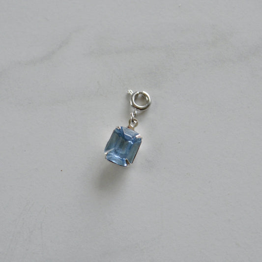 Ice Blue Crystal Charm • Silver Halfable