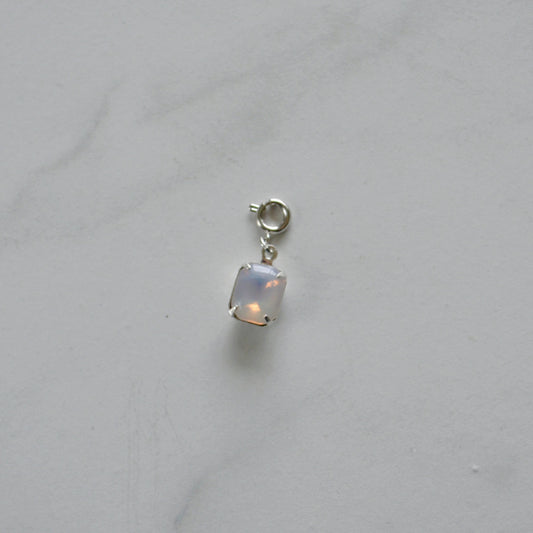 Moonstone Crystal Charm • Silver Halfable