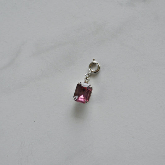 Purple Crystal Charm • Silver Halfable