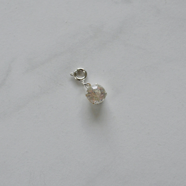 Crystal Clear Crystal Charm • Silver Halfable