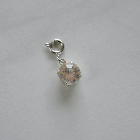 Crystal Clear Crystal Charm • Silver Halfable