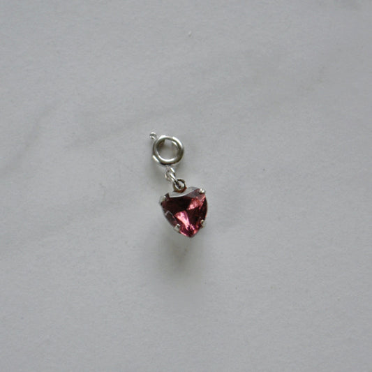 Purple Heart Crystal Charm • Silver Halfable