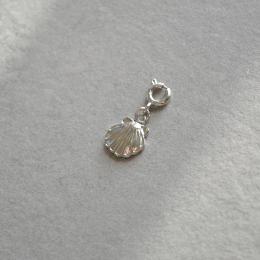 Tiny Shell Charm • Silver Halfable