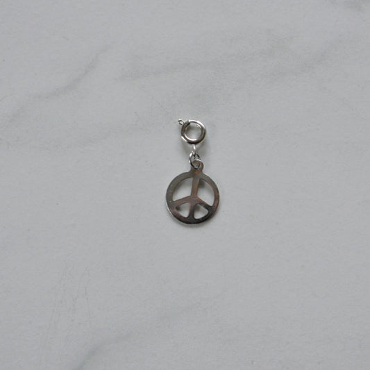 Peace Sign Charm • Silver Halfable