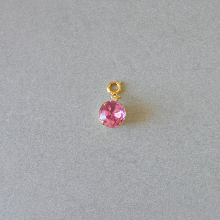Bright Pink Crystal Charm • Halfable