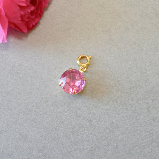 Bright Pink Crystal Charm • Halfable