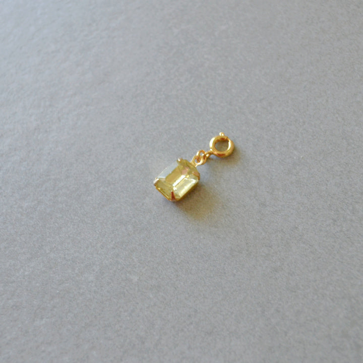 Lemon Yellow Crystal Charm • Halfable