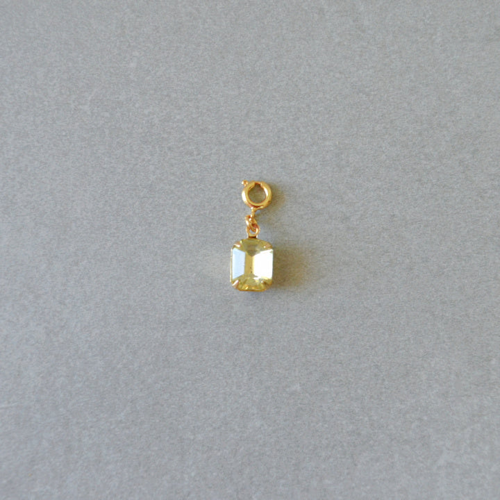 Lemon Yellow Crystal Charm • Halfable