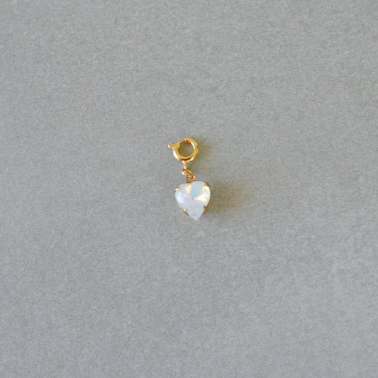 Moonstone Heart Crystal Charm • Halfable