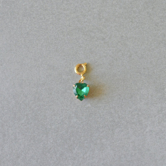 Emerald Heart Crystal Charm • Halfable