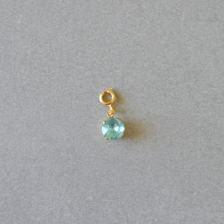 Bright Aqua Crystal Charm • Halfable