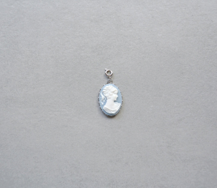 Blue Cameo Charm • Silver Halfable