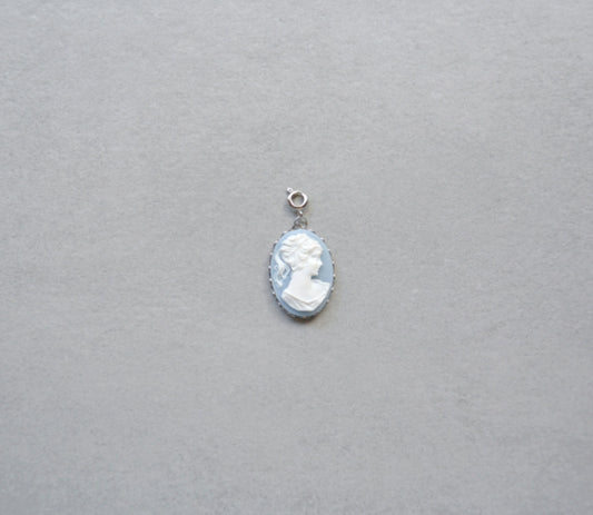 Blue Cameo Charm • Silver Halfable