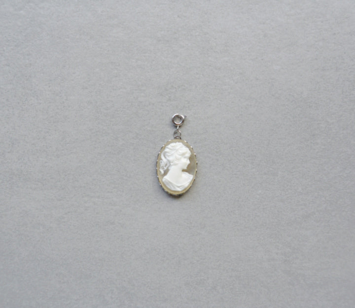 Clear Cameo Charm • Silver Halfable