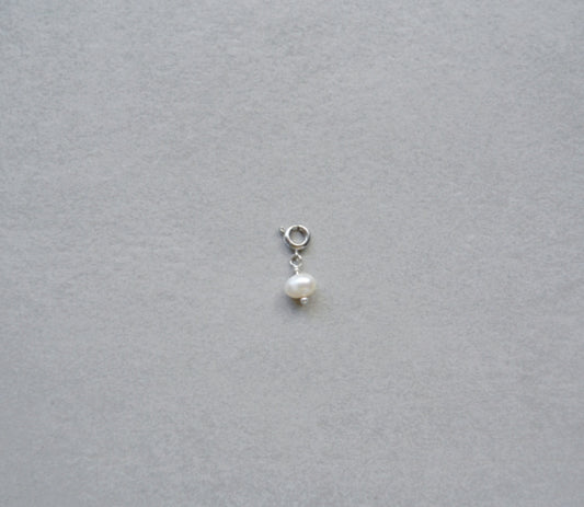 Small Pearl Charm • Silver Halfable