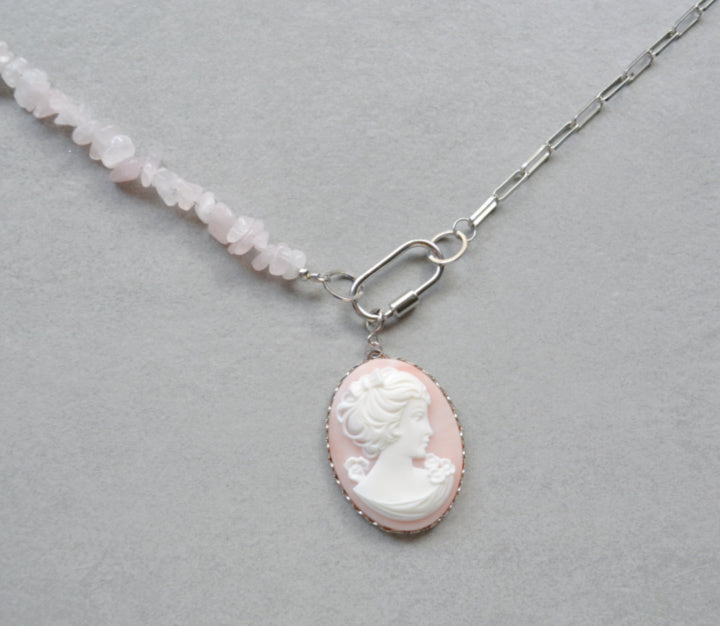 Rose Quartz • Silver Halfable