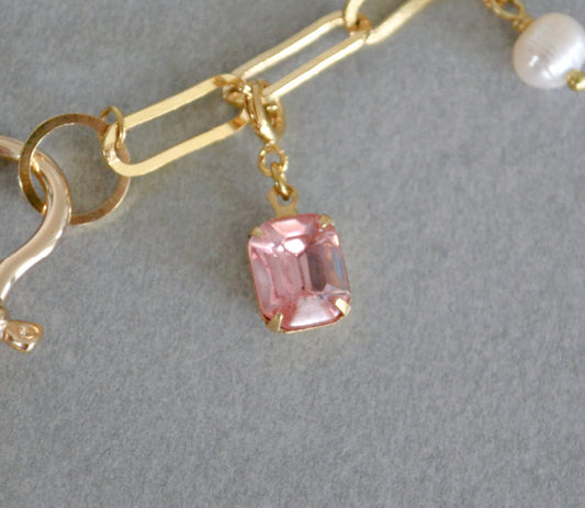 Pink Crystal Charm • Halfable