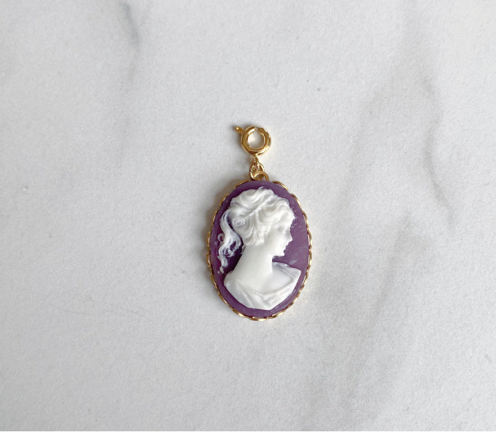 Purple Cameo Charm • Halfable