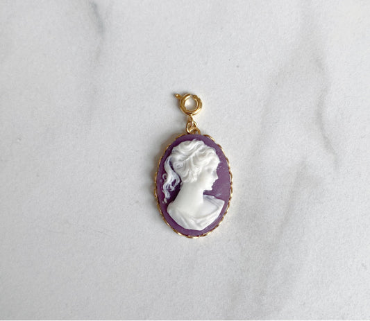 Purple Cameo Charm • Halfable