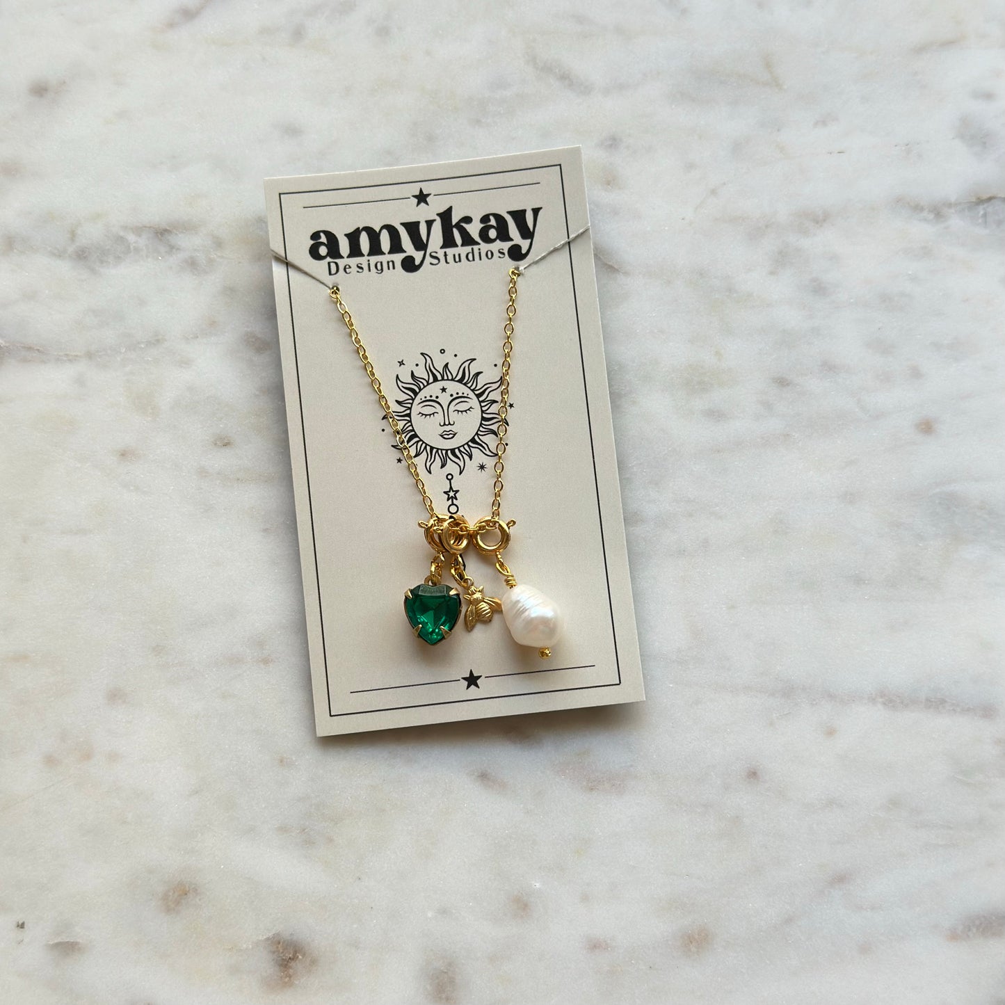 Green Charm Necklace Gift Set