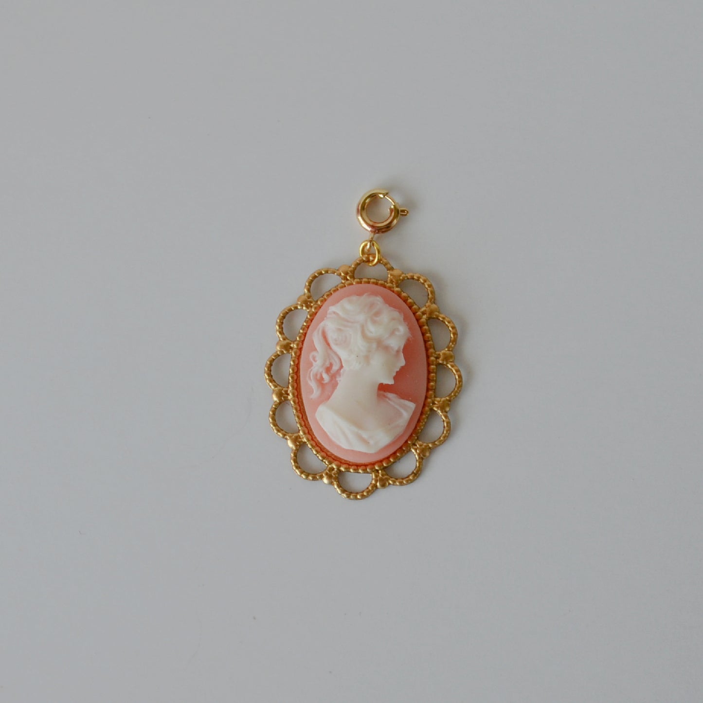 Pink Filigree Cameo • Halfable