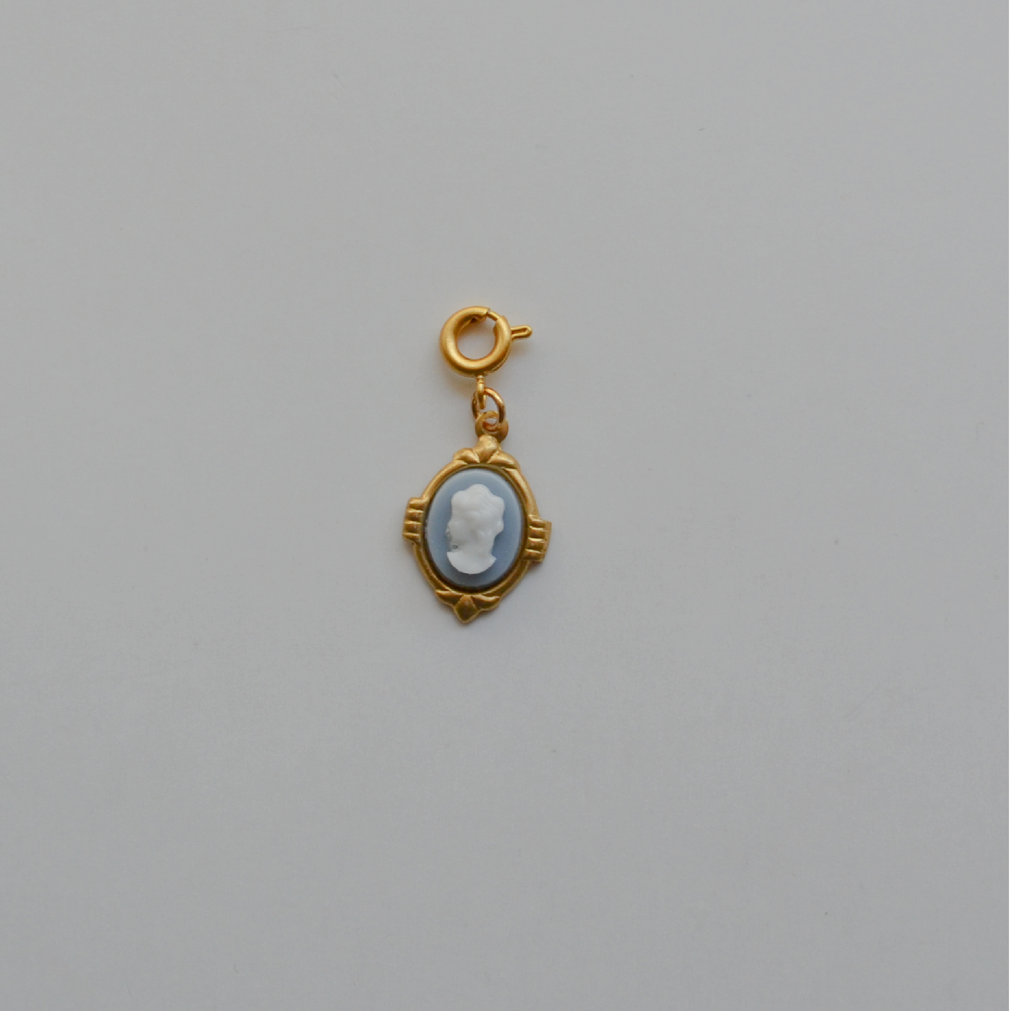 Small Blue Cameo Charm • Halfable