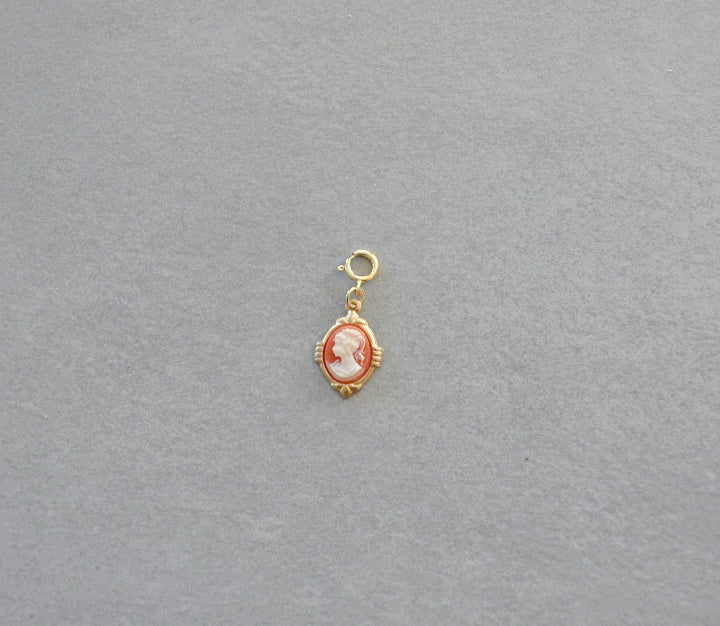 Small Rust Cameo Charm • Halfable