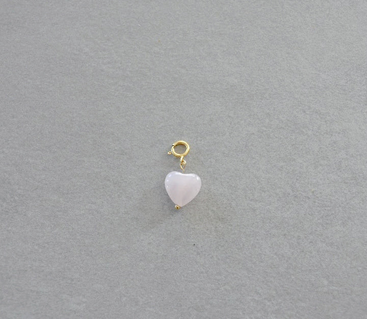 Rose Quartz Heart Charm • Halfable