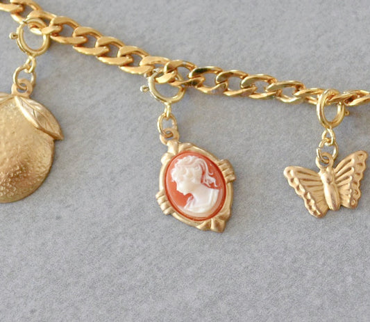 Small Rust Cameo Charm • Halfable