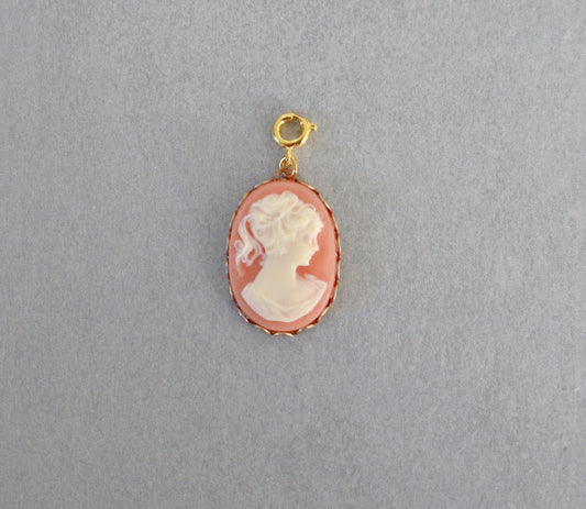 Salmon Cameo Charm • Halfable