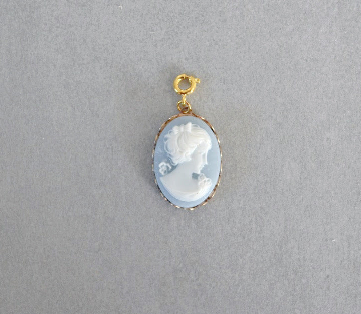 Blue Cameo Charm • Halfable